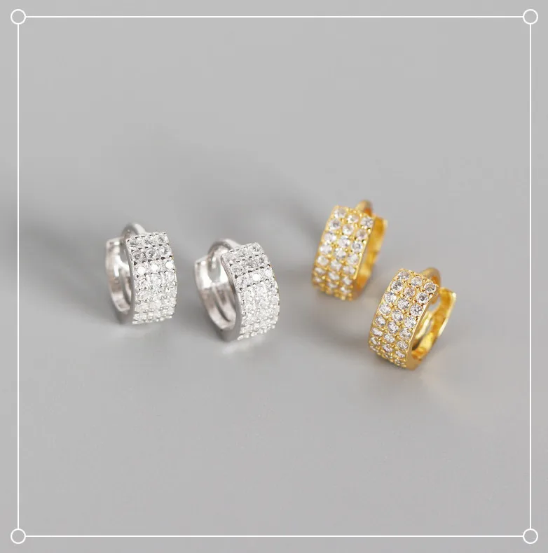 

Серьги-кольца Huggie, из серебра 100% пробы, с фианитами, 7 мм, 925 пробы