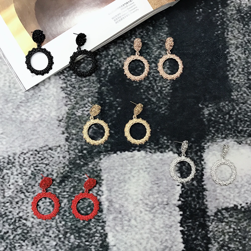 Женские современные Золотые сережки большие и тяжелые круглые серьги в