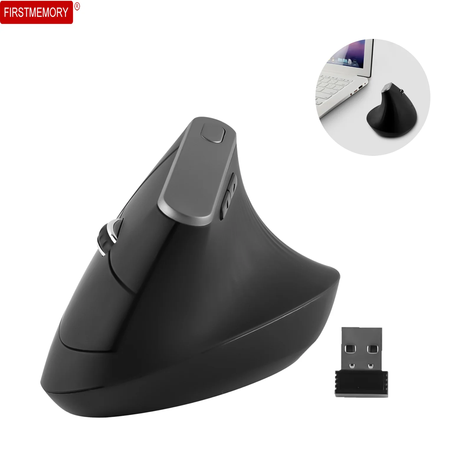Мышь Вертикальная Беспроводная оптическая с поддержкой USB ковриком для мыши |