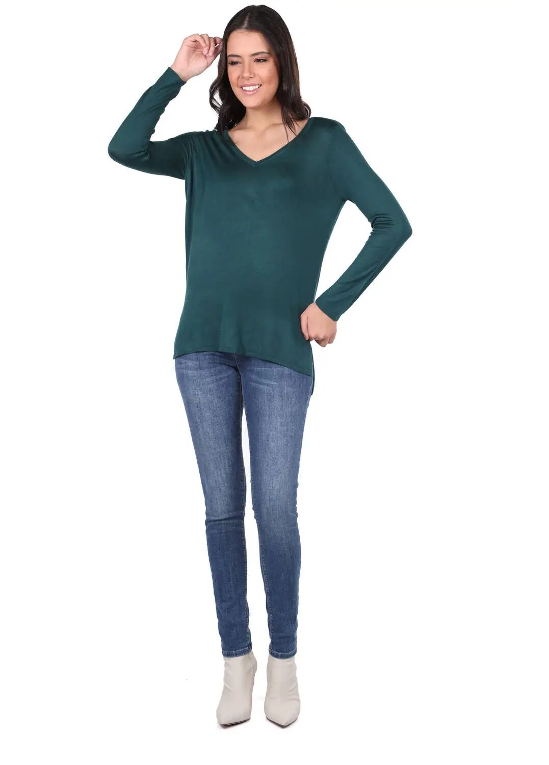 

Yeil Kadn V Yaka nce Triko Kazak