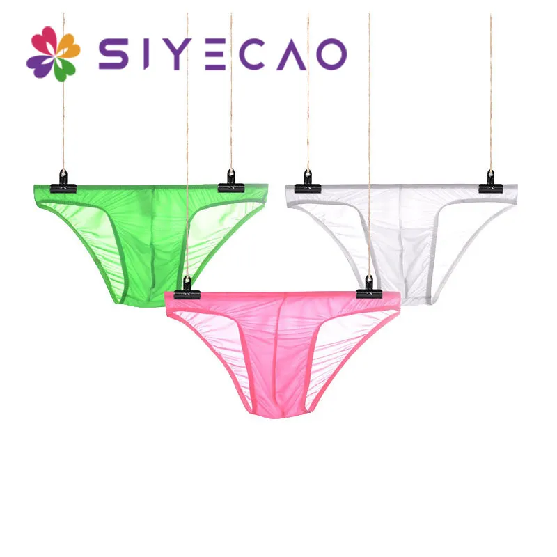 

New Men Elastic Seamless Solid Briefs Underwear Ultra-Thin Breathable Male Panties Cueca Ice Silk Cool Low Waist Men Underpants