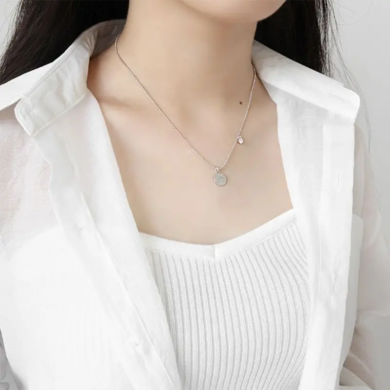 

925 Sterling Silver Fashion Choker Pendant Necklace For Women Party FINE Jewelry