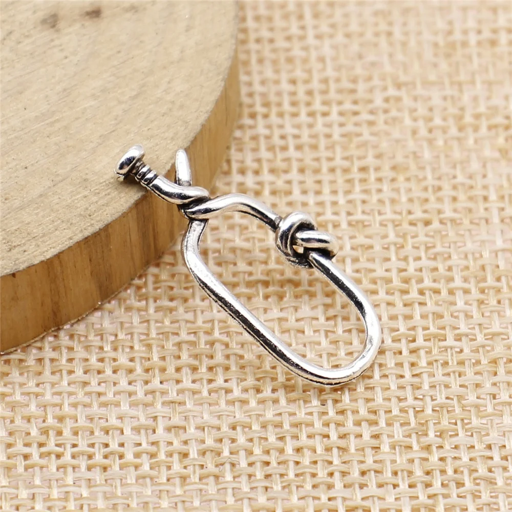 

free shipping 65pcs 13x28mm antique silver Knotted nails charms diy retro jewelry fit Earring keychain hair card pendant