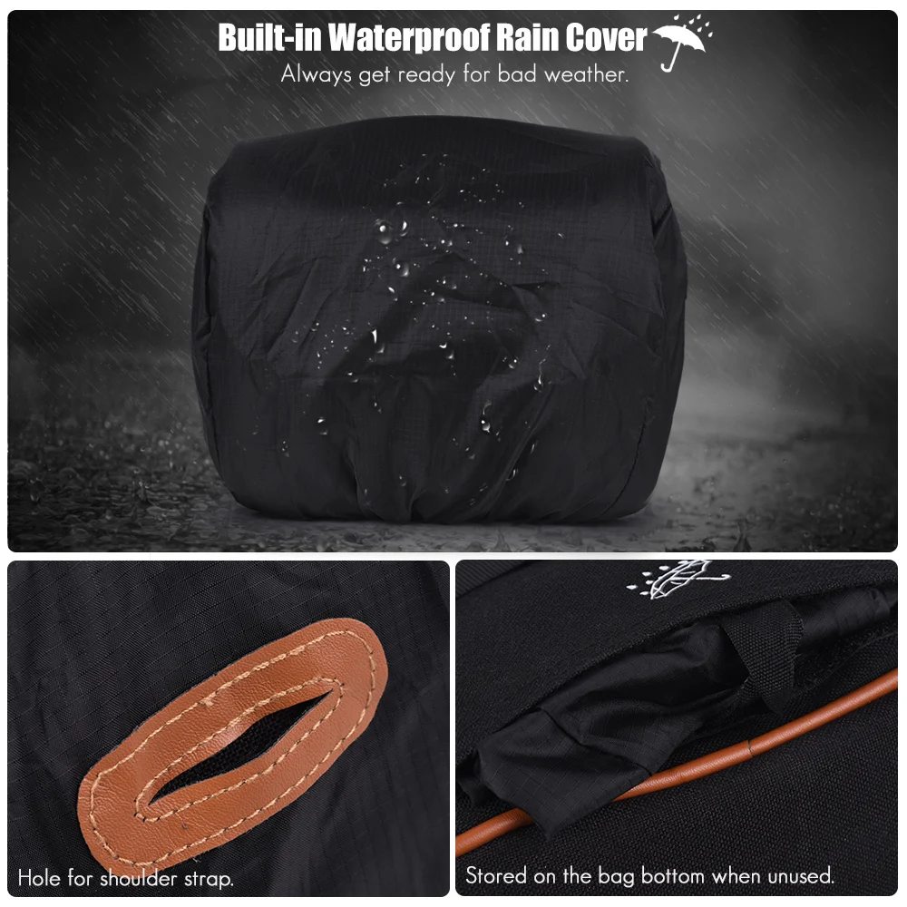 

Andoer Camera Bag Shockproof Waterproof DSLR SLR Camera Messenger Bag Case for Canon Nikon Sony Olympus and Lens