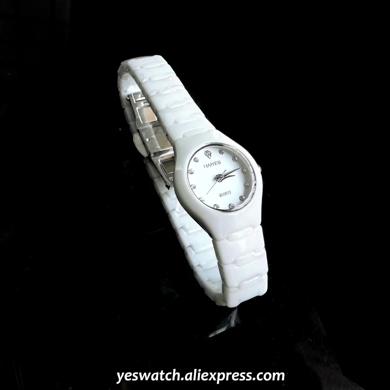 Jewelry Gifts For Women's Luxury White Ceramic Quartz Watch HAIYES Brand Women Watches Fashion Ladies Clock relogio feminino