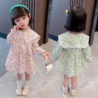 cute baby girls peter pan collar princess dress spring long sleeve evening party dresses birthday baptism for girl clothing 1 6y