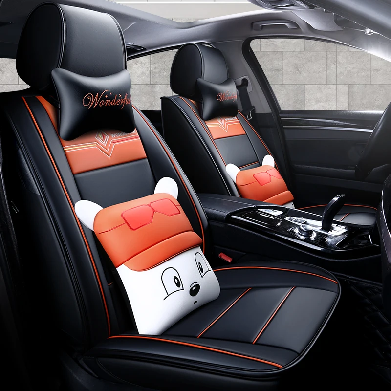 Полностью Покрытые эко-кожаные чехлы для автомобильных сидений из искусственной