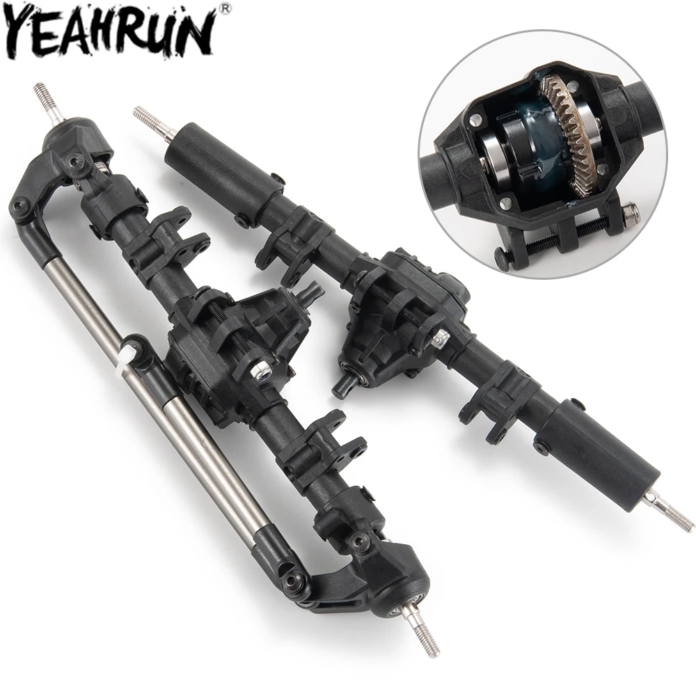 

YEAHRUN RC Car Front&Rear Differential Axle with Lock for 1/10 RC Crawler Axial SCX10 II 90027 90028 90046 90047 Complete Axle