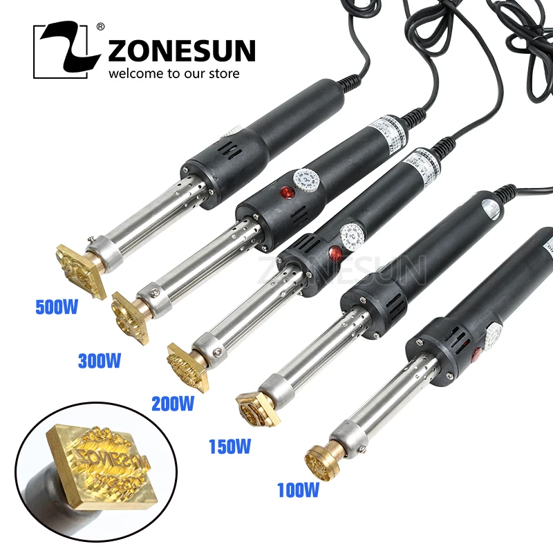 ZONESUN тиснение кожи машина для тиснения паяльник Пользовательская форма логотипа