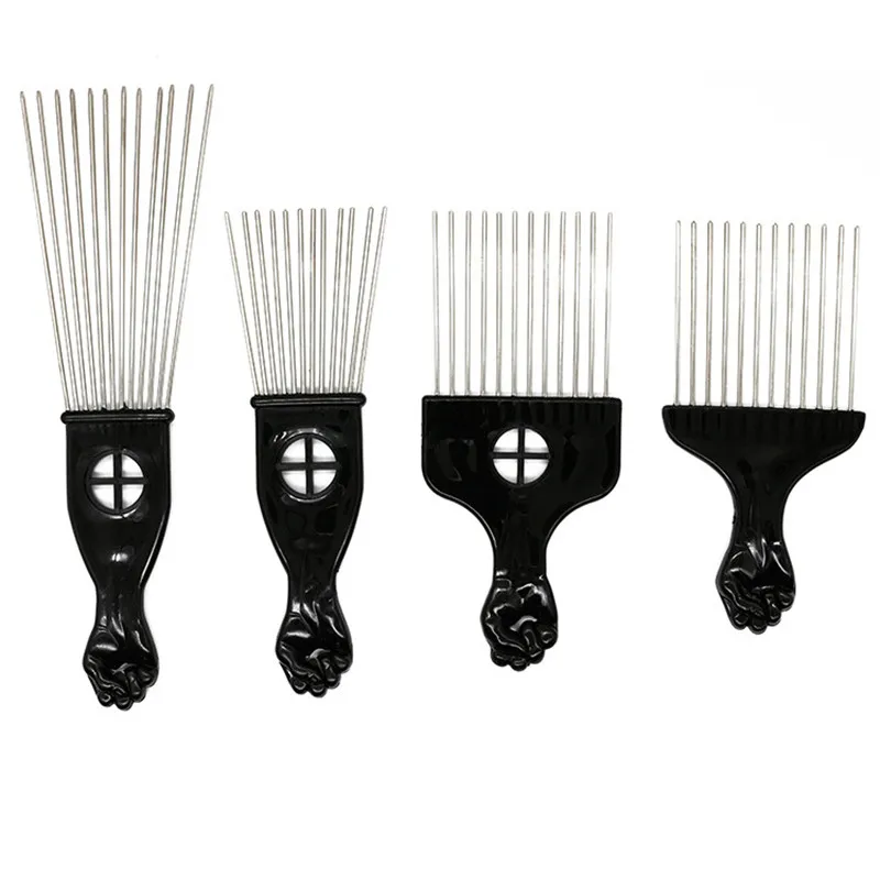 Парикмахерская расческа с широкими зубцами черный металлический