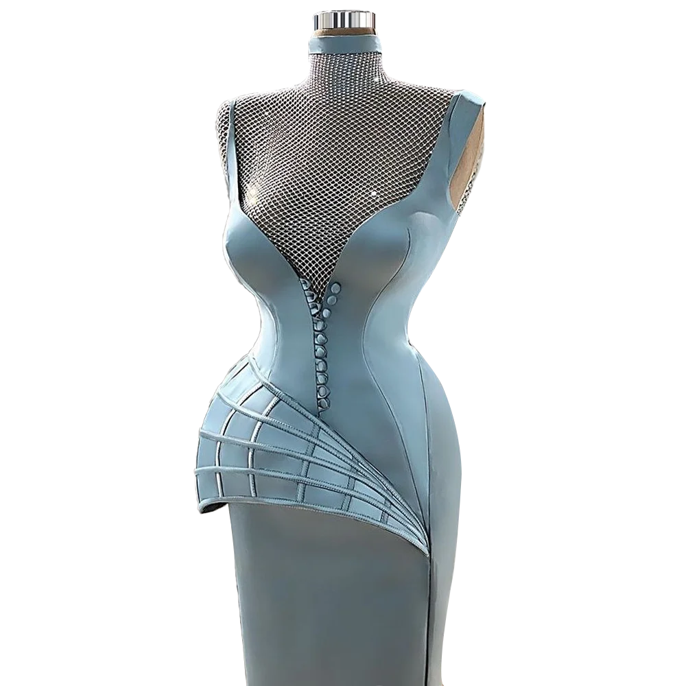 Buttons Light Green Satin Prom Dress vestidos elegantes Dress 2021 sukienki na studniówkę abito cerimonia donna prom kleider