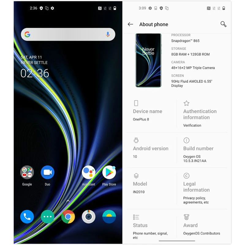 Глобальный Встроенная память OnePlus 8 5G мобильный телефон Гб Оперативная 128 Snapdragon 865