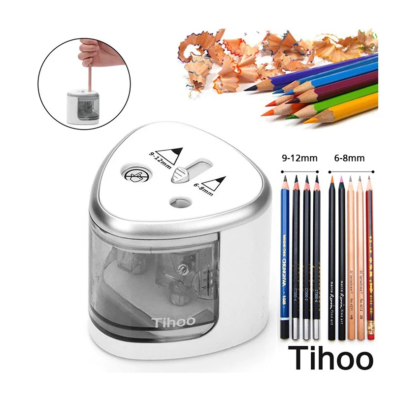 Электрическая точилка для карандашей с 2 отверстиями быстро и остро управляемые