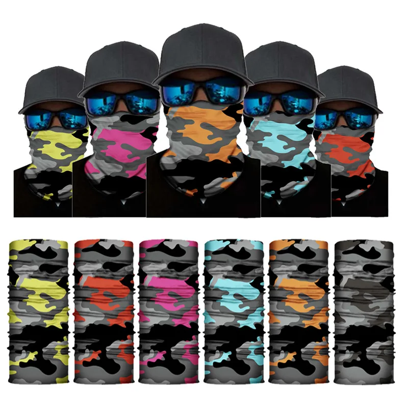 

Camouflage Bandanas Seamless Balaclava Magic Scarf Neck Warmer Tube Half Face Shield Bandana Headband Military Army Neckerchief