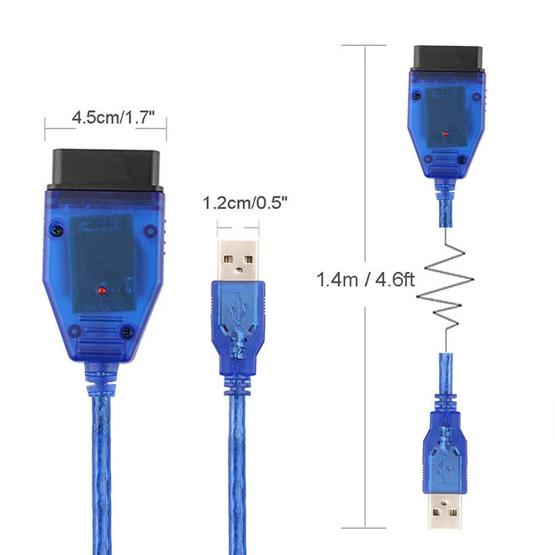 Black/Blue VAG-COM 409.1 Vag Com 409Com Kkl OBD2 USB Diagnostic Cable Scanner Interface for VW Audi Seat Volkswagen | Автомобили и