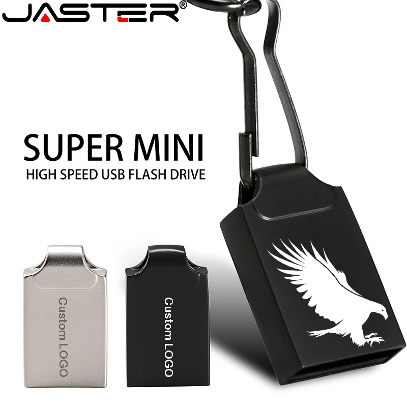 JASTER (1 шт. бесплатный логотип на заказ) супер мини USB металлический 64 ГБ флэш
