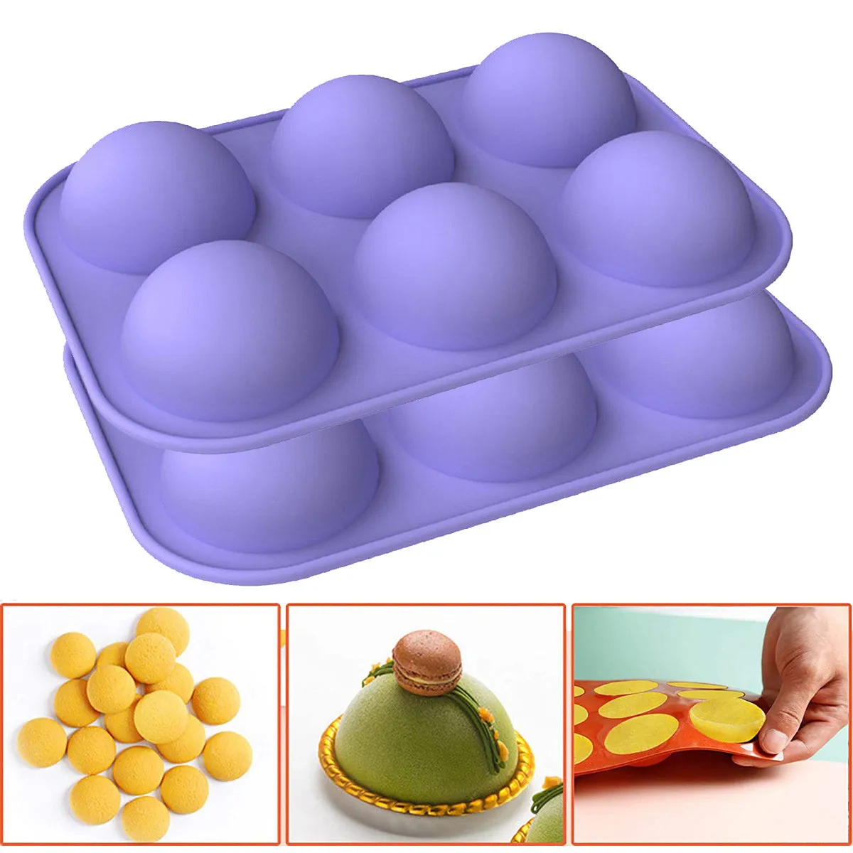 

32PC Half Ball Sphere Silicone Cake Mold Muffin Chocolate Cookie Baking Mould Decor round candy pudding jelly soap form cake Dec