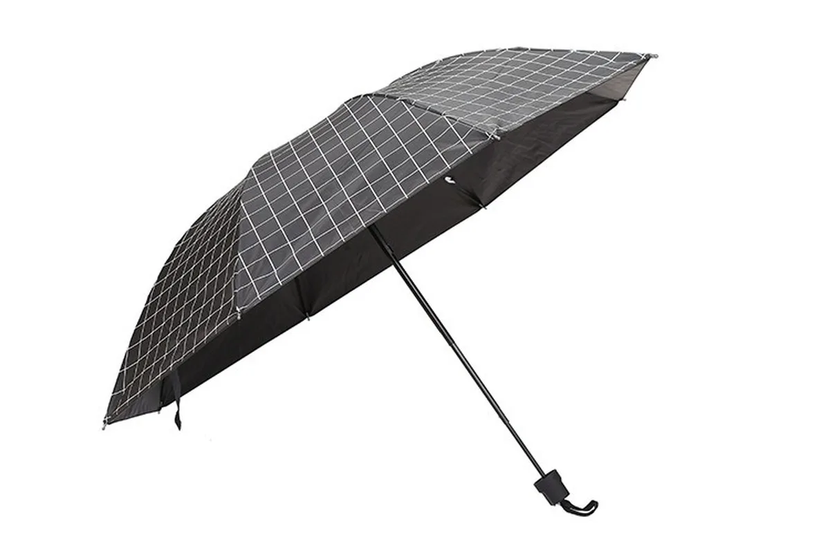 

Korea Creative Striped Black Coating Umbrella Fresh Couple Black and White Lattice Umbrella Princess Sun Umbrella