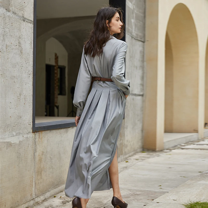 Женское платье с рюшами TWOTWINSTYLE белое повседневное Макси Платье отворотом