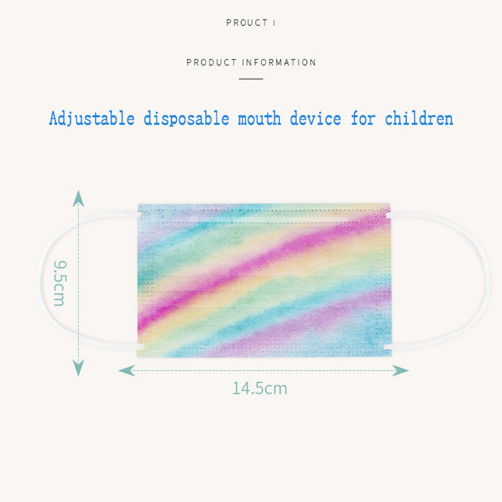 

Kids Children's Mask Disposable Tie dyes Rainbow Gradient Mouth-cover 3-layer Ear Loop Face Mask masque enfants mascarilla 50pcs