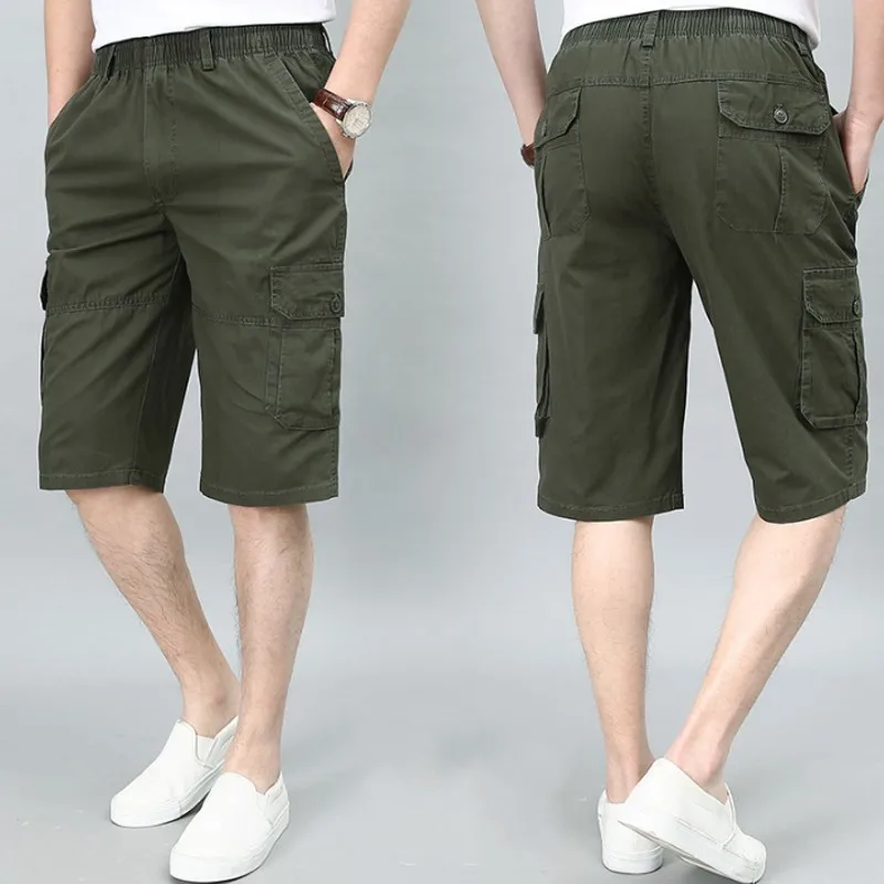 Летние мужские повседневные бриджи в стиле милитари короткие брюки мужская