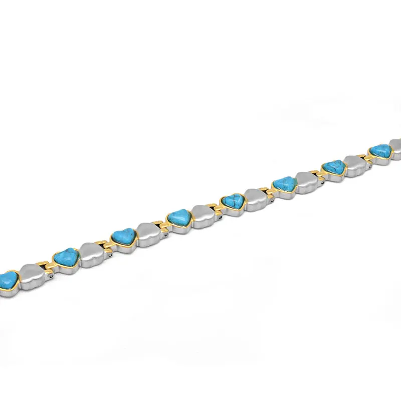 Женский Классический магнитный браслет Escalus серебряный на запястье с камнем в