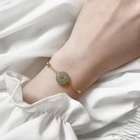 luxury 18k gold original bracelet for women natural jade gemstone bracelet for party high quality jewelry wedding bijoux femme