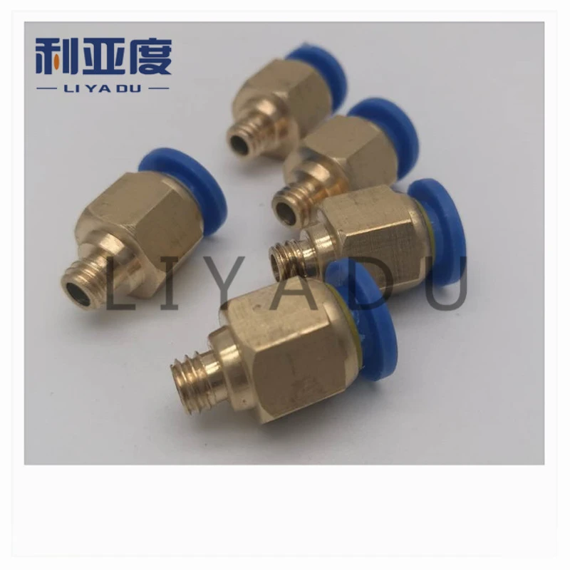 

10pcs/lot PC4-M5 PC4-M6 PC4-M8 PC4-M10 4mm Tube Push In To M8 fast joint / pneumatic connector / copper connector / thread