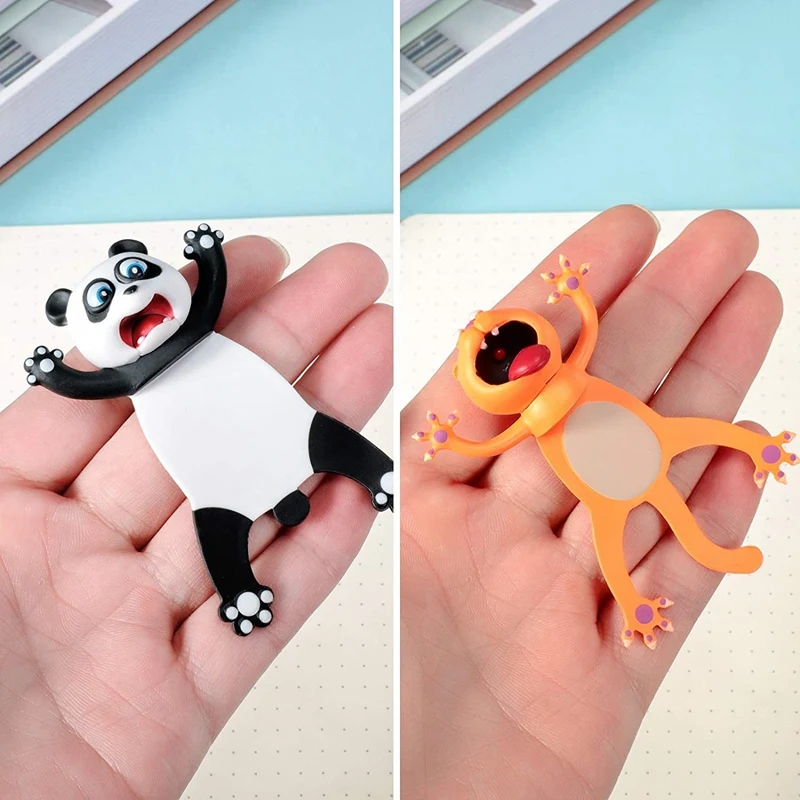 2Pcs Animal Bookmarks 3D Stereo Cartoon Lovely Bookmark Novelty Funny Student Stationery Gift For Kids |