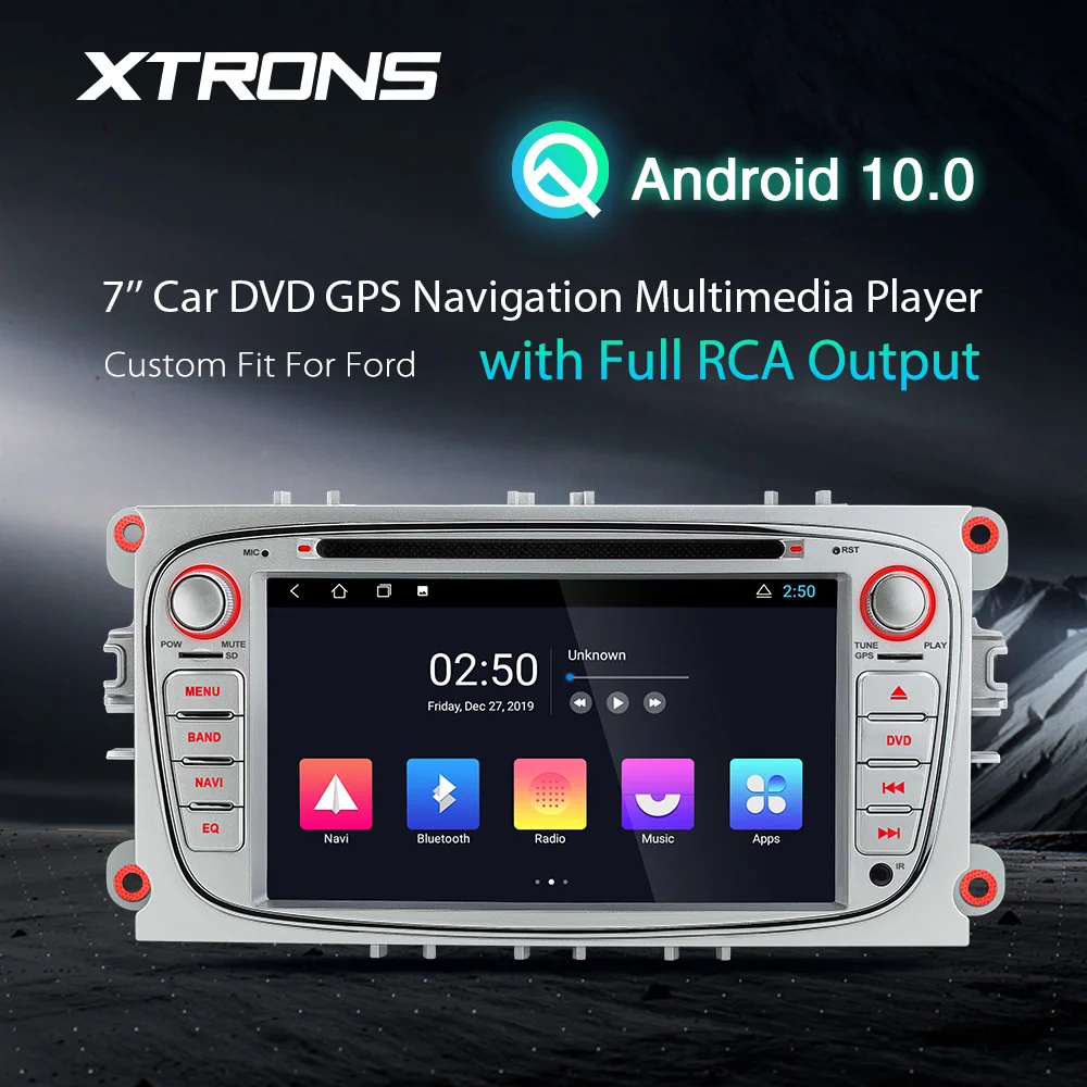 XTRONS 7 &quotAndroid 10 0 Quad Core GPS навигации мультимедийный плеер для FORD Focus II Mondeo C Max Galaxy Kuga RCA