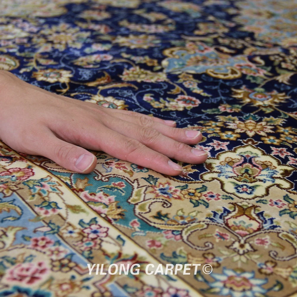 Yilong 4'x6' Traditional tabriz carpet dark blue vantage cheap oriental rugs (ZQG317A) | Дом и сад