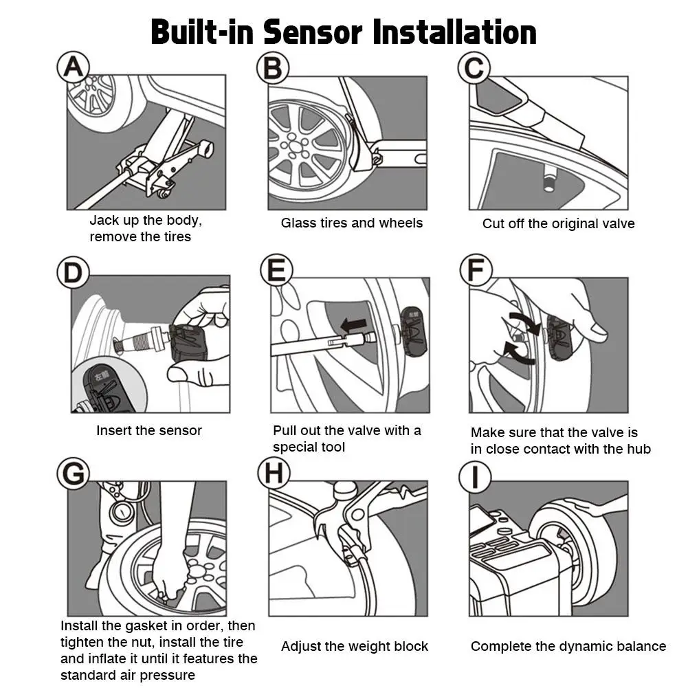 TPMS внешние/внутренние датчики автомобиля солнечная энергия цифровой ЖК-дисплей