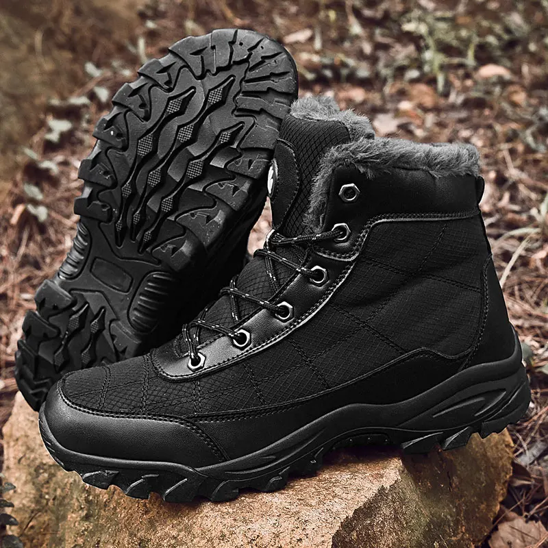 Зимние мужские ботильоны теплые зимние ботинки из толстого плюша уличные