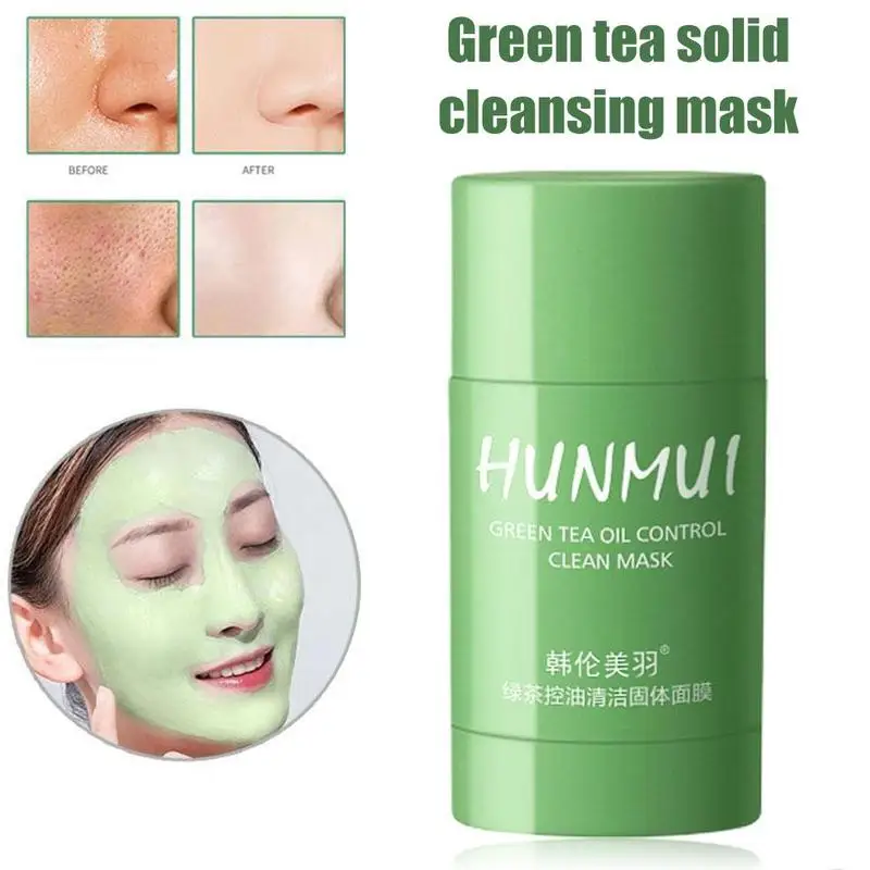 

Green Tea Oil Cleansing Mask Control Eggplant Acne Moisturizing Fine Mask Pores Clearing Mask Mud Blackhead H6E1