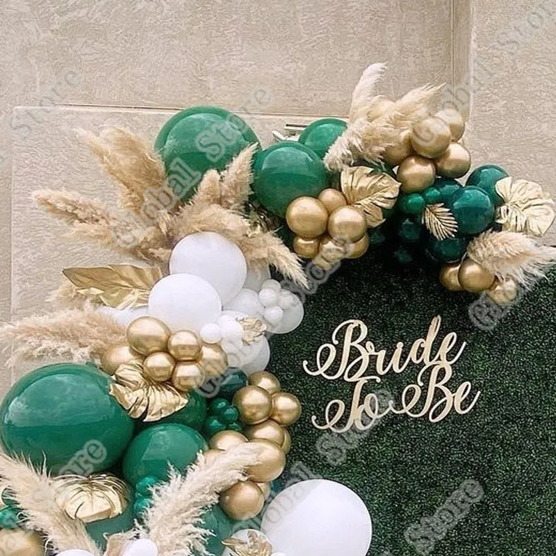Globos de l&aacute;tex dorados, blancos, dobles, verdes y negros, guirnalda para ARCO, boda, cumplea&ntilde;os, graduaci&oacute;n, Baby Shower, decoraci&oacute;n para el hogar, 124 Uds.-4