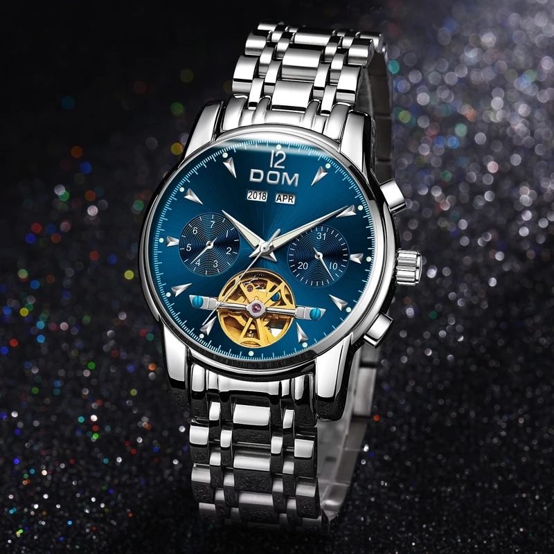 Switzerland Dom механические часы с турбийоном мужские роскошные брендовые