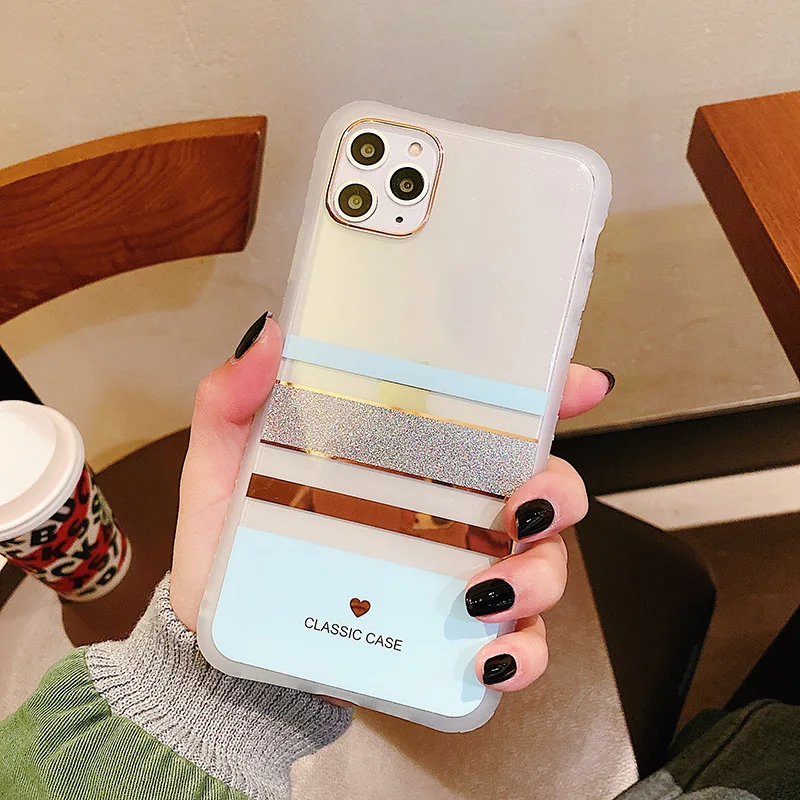 Модный Блестящий чехол для телефона iPhone XR X XS Max 7 8 6 6s Plus, мягкий IMD Блестящий Прозрачный чехол для iPhone 11 - Цвет: T11