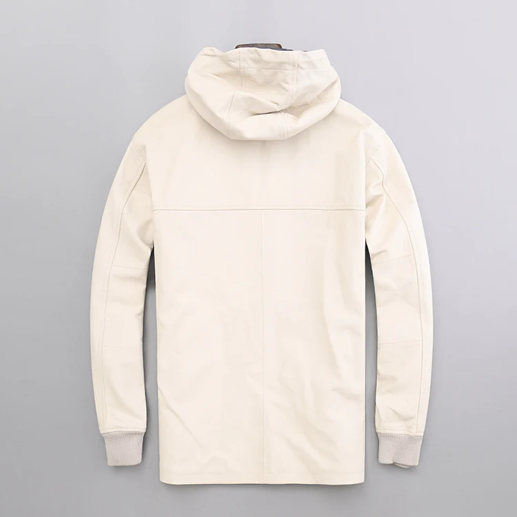 Подлинная белая модная куртка с капюшоном Мужская итальянская толстовка из