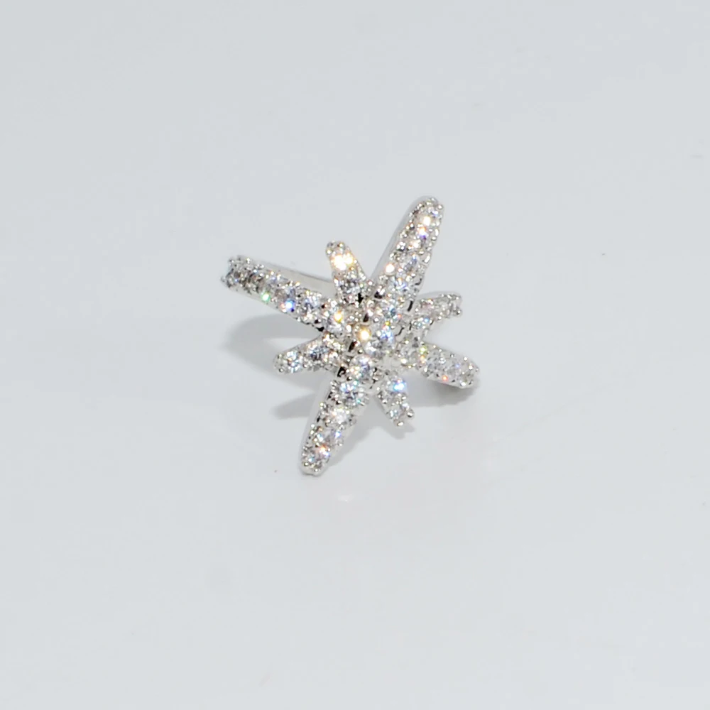 Style9 Silver 1 шт Ушной Хрящ клип Регулируемый Иллюзия искусственный пирсинг для уха серьги кристалл манжета для уха со звездой без отверстия не пирсинг CZ ювелирные изделия для тела - Окраска металла: Style9 Silver