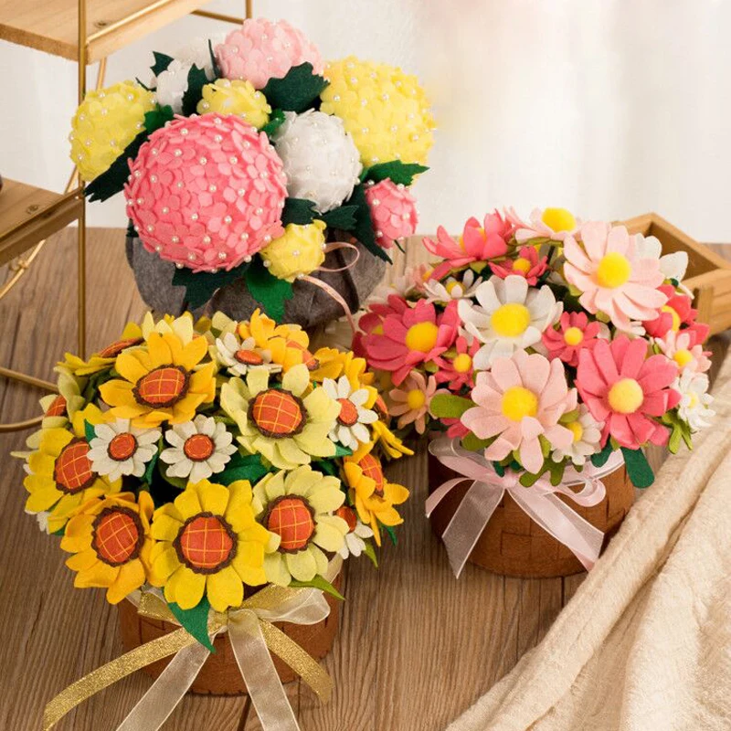 Сделай Сам искусственное растение в горшке Декоративный букет нетканые