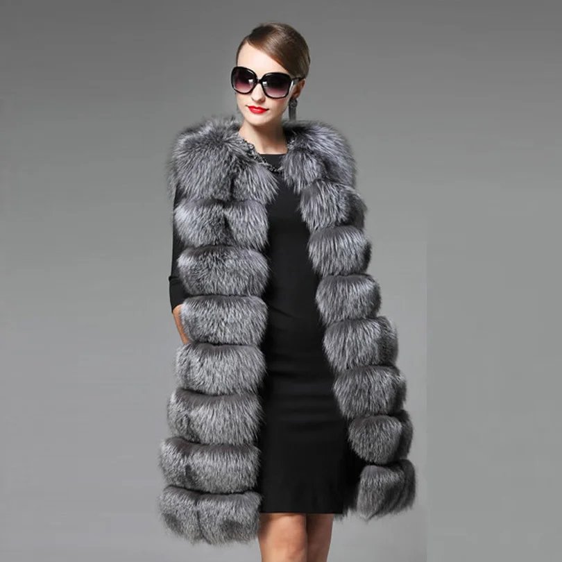 2020 жилет из искусственного лисьего меха зимние пальто для женщин толстый меховой