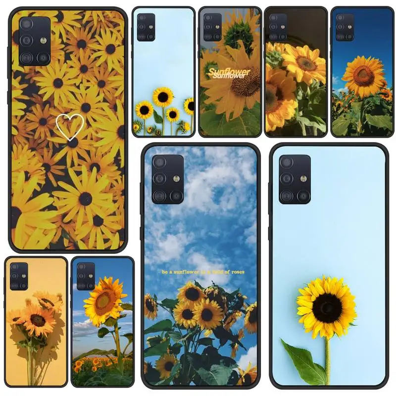 

Summer Daisy Sunflower Floral Flower Phone Case For Samsung S21 S6 S7 Edge S8 S9 S10 S20 Ultra 5G Plus Cover Fundas Coque