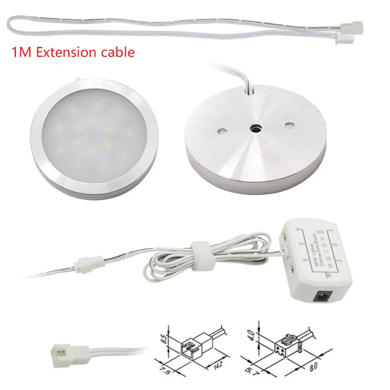 etrnled led under cabinet lights 12v 3w surface mounted mini spotlight kit home interior kitchen showcase wardrobe cupboard lamp free global shipping