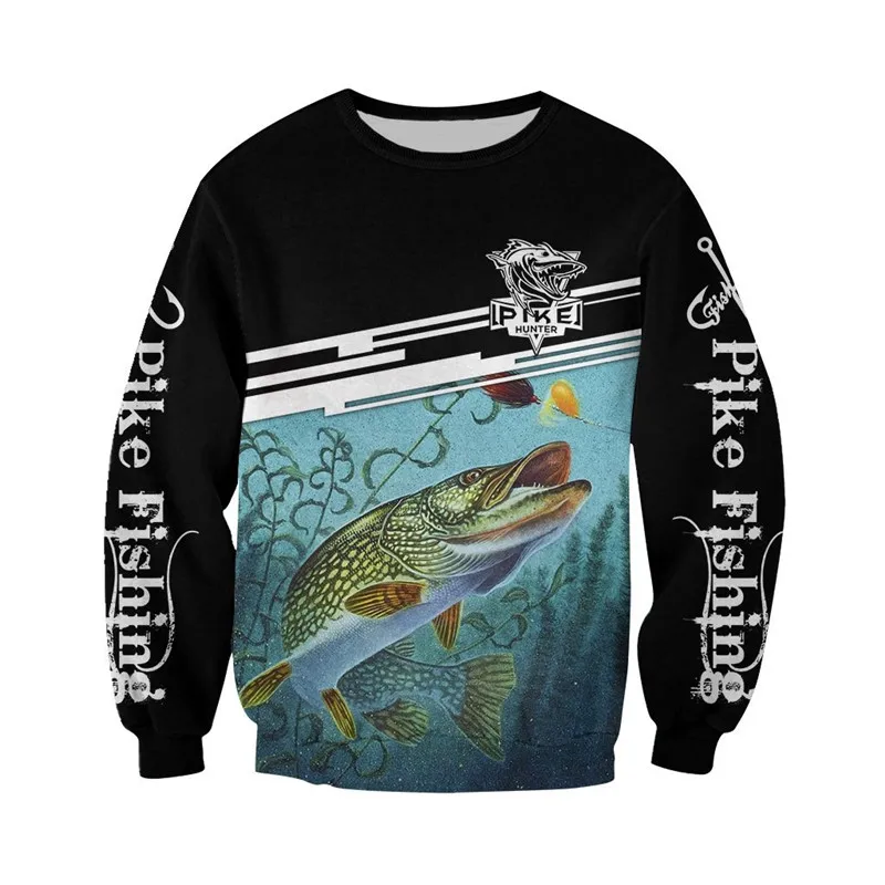 

New men's Hoodie fashion pike fishing 3D all print Sweatshirt Unisex Harajuku casual jacket