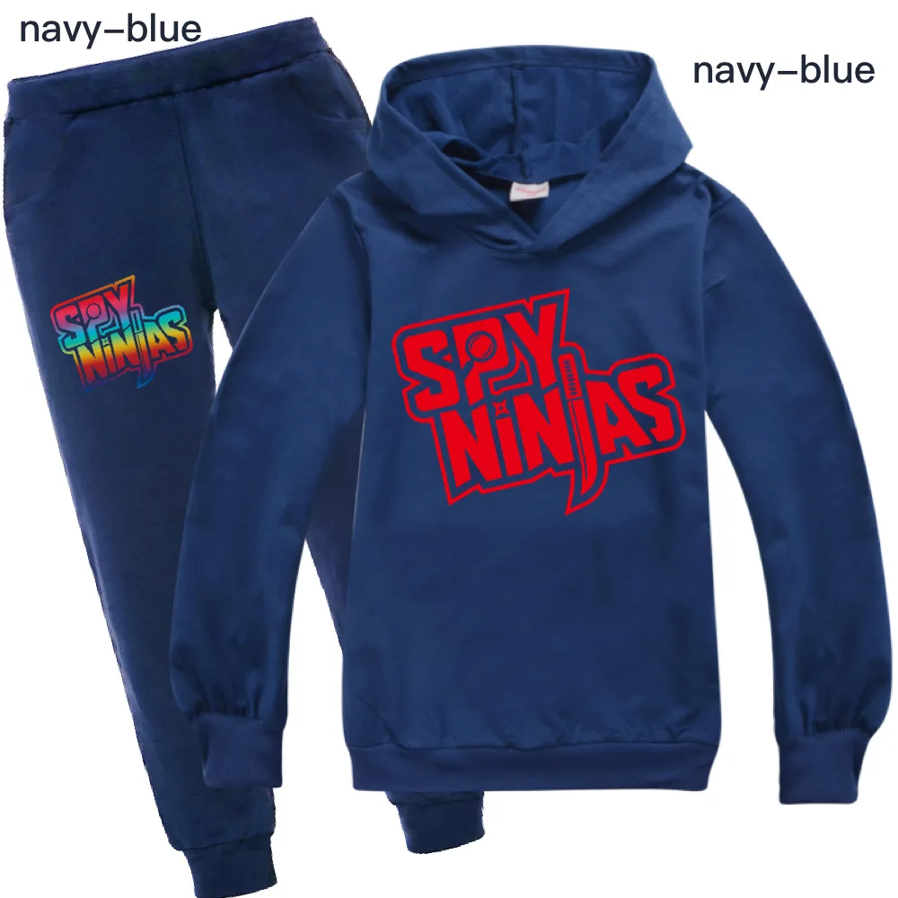 SPY NINJA Child Hoodie Pants 2pcs Sets Cartoon Spring Kids Tracksuit Baby Clothing Sets Toddler Girl Outfits New Boys Streetwear