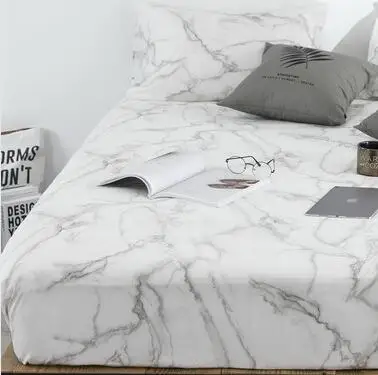 1 шт. мраморный дизайн наматрасник 100% хлопок простыня мягкая покрывало на кровать