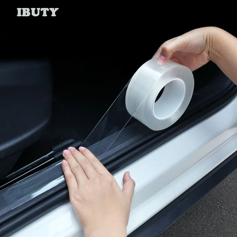 

For Nissan Note Nismo Aura 2021 2022 Accessories Transparent Car Door Sill Protection Strips Car Trunk Threshold Guard Stickers