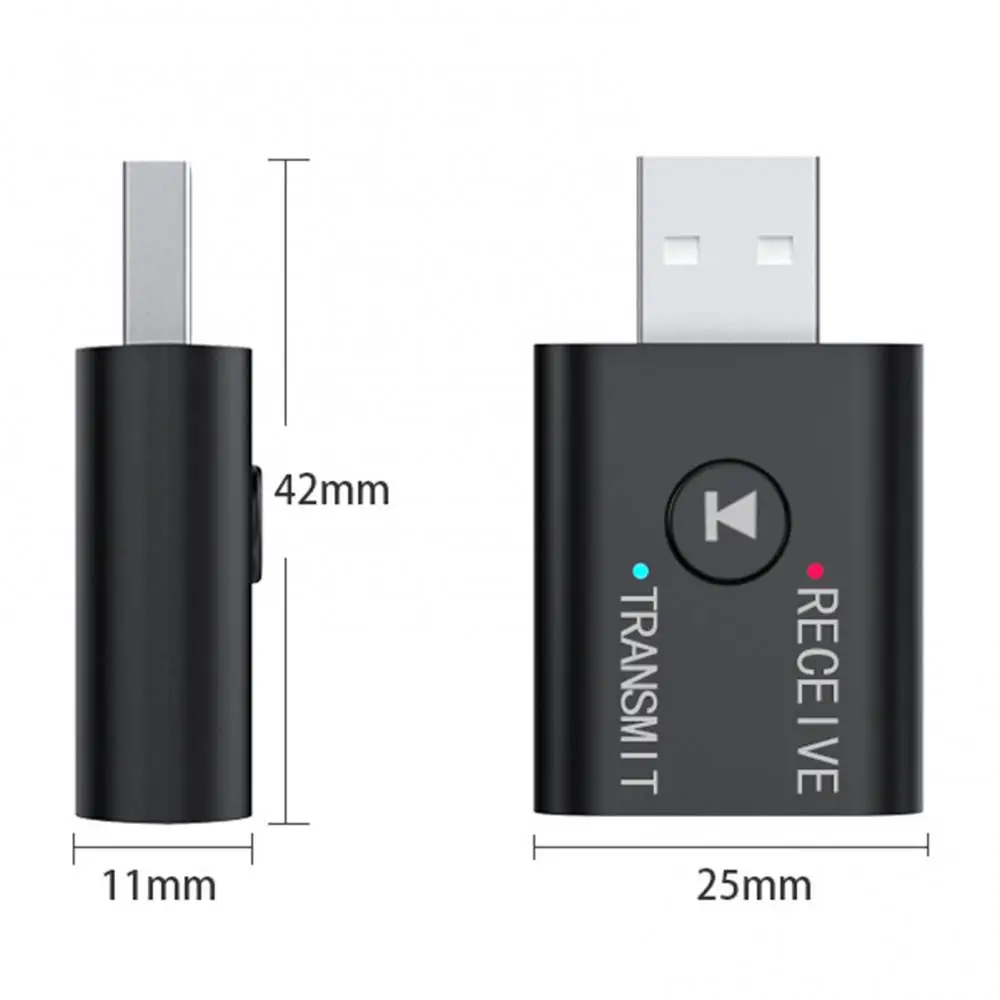 

2 in 1 Dual Hole 3.5mm Bluetooth 5.0 Transmitter Receiver USB Car Audio Adapter Audio Accessories