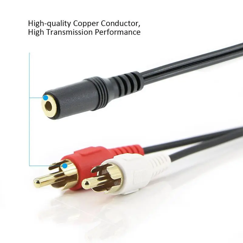 2-RCA штекер-гнездо 3 5 мм разъем Aux стерео аудио кабель | Электроника