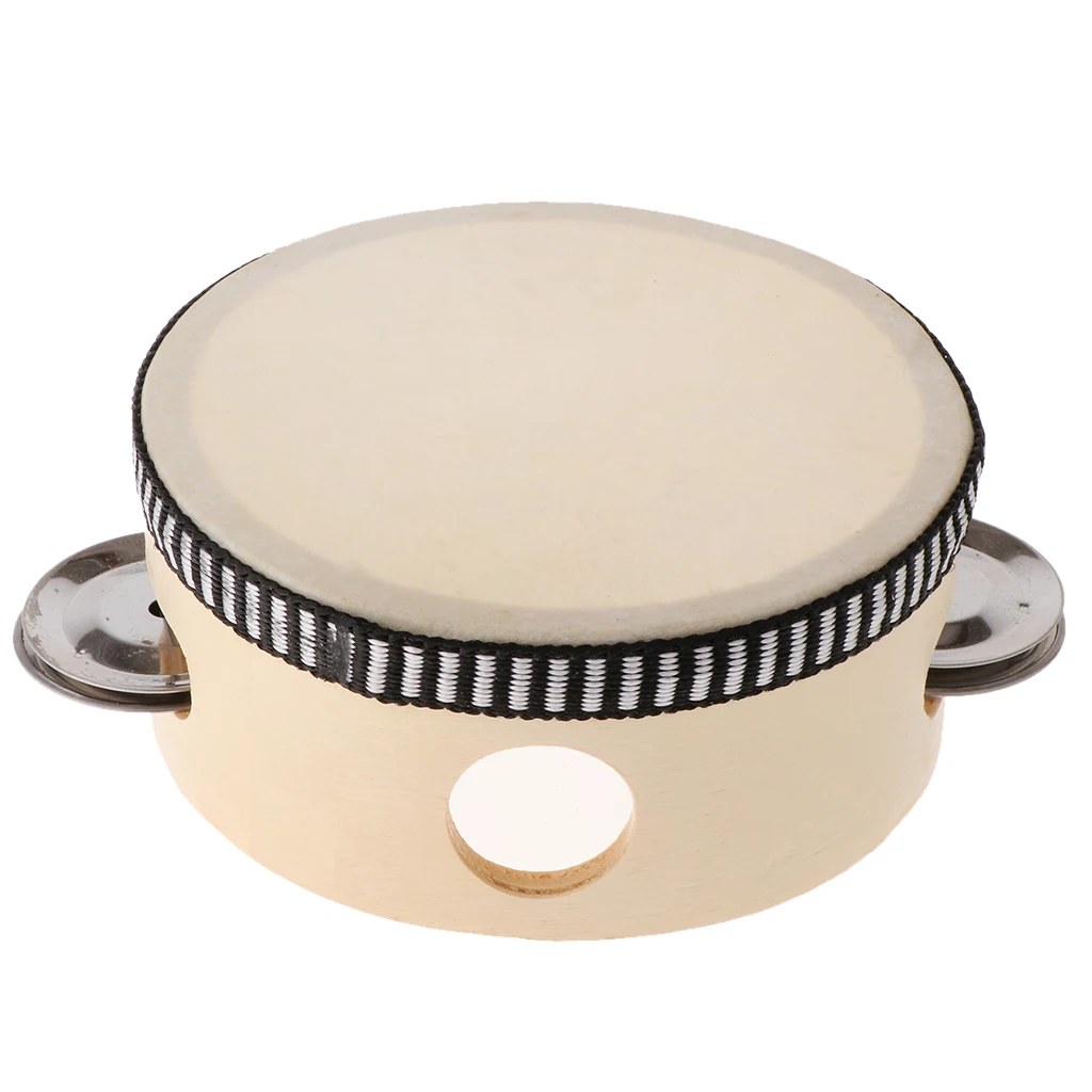 Hand Held Tambourine Drum with Metal Jingles Percussion Musical Instruments Toys for Church Party Dance (4 inch) | Спорт и